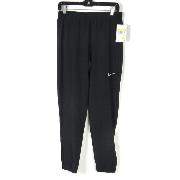 NEW! Nike Dri-Fit Running Stretch Black Tapered Leg Ankle Zipper Pants Men's SM - Picture 1 of 10